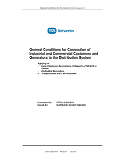 General Conditions for Connection of Industrial and Commercial Customers and