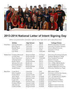 2013-2014 National Letter of Intent Signing Day