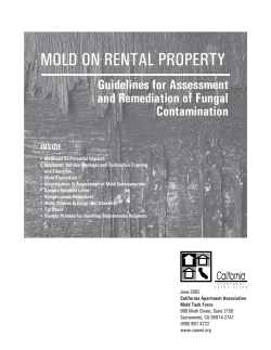 MOLD ON RENTAL PROPERTY Guidelines for Assessment and Remediation of Fungal Contamination
