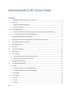 International LL.M. Career Guide Contents