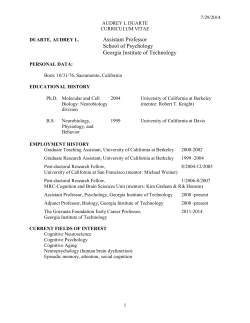 Assistant Professor  School of Psychology Georgia Institute of Technology