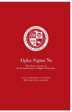 Alpha Sigma Nu The Honor Society of Jesuit Institutions of Higher Education