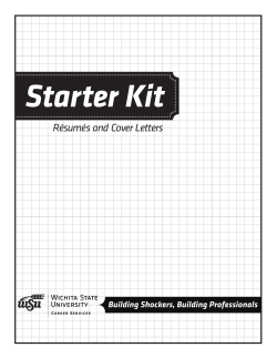 Starter Kit  Résumés and Cover Letters