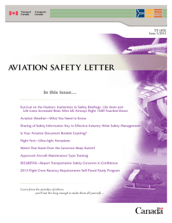 aviation safety letter In this issue…