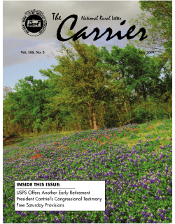 Carrier The National Rural Letter INSIDE THIS ISSUE: