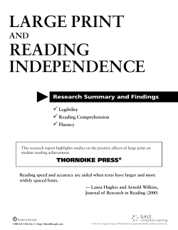 LARGE PRINT READING INDEPENDENCE 