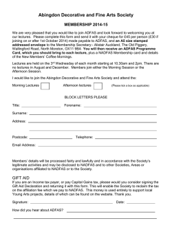 Abingdon Decorative and Fine Arts Society  MEMBERSHIP 2014-15