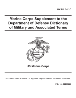 Marine Corps Supplement to the Department of Defense Dictionary US Marine Corps