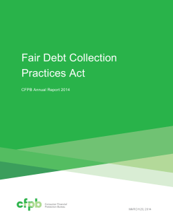 Fair Debt Collection Practices Act  CFPB Annual Report 2014