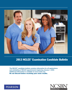 2013 NCLEX Examination Candidate Bulletin