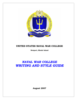 WRITING AND STYLE GUIDE NAVAL WAR COLLEGE  UNITED STATES NAVAL WAR COLLEGE