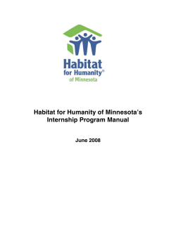 Habitat for Humanity of Minnesota’s Internship Program Manual June 2008