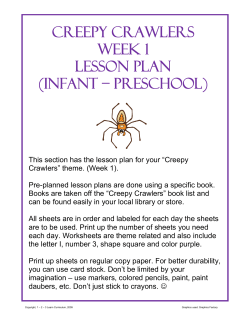 Creepy Crawlers Week 1 Lesson Plan (Infant – Preschool)