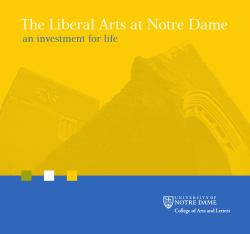 The Liberal Arts at Notre Dame an investment for life
