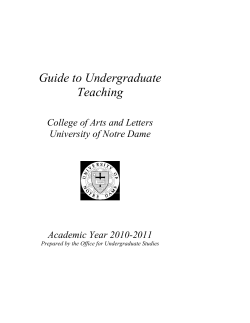 Guide to Undergraduate Teaching College of Arts and Letters