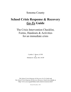 School Crisis Response &amp; Recovery Go-To