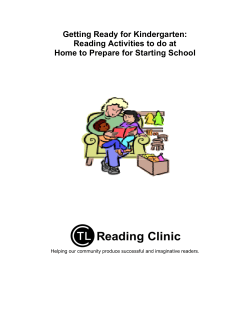 Getting Ready for Kindergarten: Reading Activities to do at