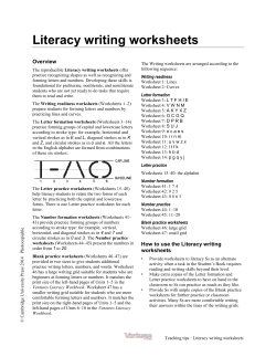 Literacy writing worksheets Overview