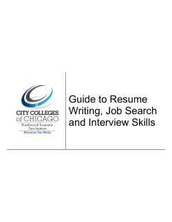 Guide to Resume Writing, Job Search and Interview Skills