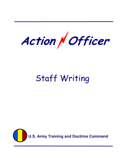 Staff Writing  U.S. Army Training and Doctrine Command