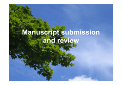 Manuscript submission and review