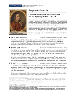 Benjamin Franklin Letters on the Prospects for Reconciliation