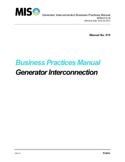 Business Practices Manual Generator Interconnection Manual No. 015