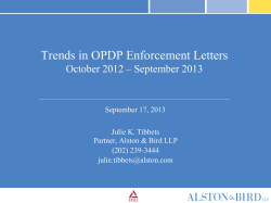 Trends in OPDP Enforcement Letters October 2012 – September 2013