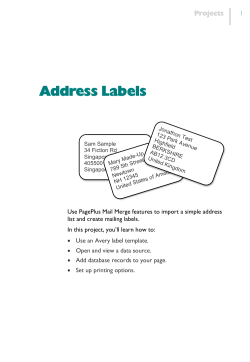 Address Labels Projects 1 Sam Sample