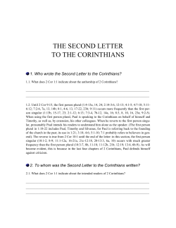 THE SECOND LETTER TO THE CORINTHIANS