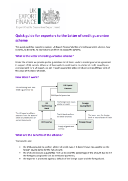 Quick guide for exporters to the Letter of credit guarantee scheme