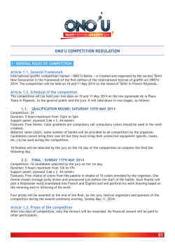 ONO’U COmpetitiON RegUlatiON I – General rules of competItIon