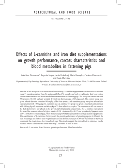 Effects of L-carnitine and iron diet supplementations