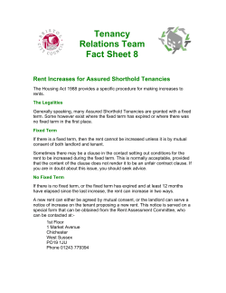 Tenancy Relations Team Fact Sheet 8
