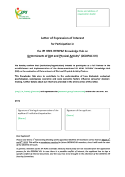 Letter of Expression of Interest