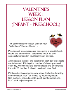 Valentine's Week 1 Lesson plan (Infant - Preschool)