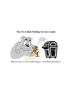 The UGA Bulk Mailing Services Guide