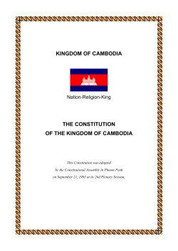 KINGDOM OF CAMBODIA THE CONSTITUTION OF THE KINGDOM OF CAMBODIA