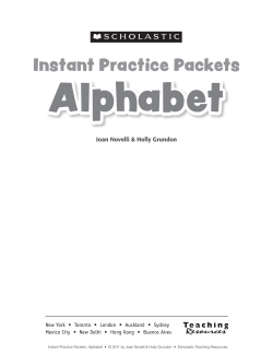 Alphabet Instant Practice Packets Joan Novelli &amp; Holly Grundon Instant Practice Packets: Alphabet