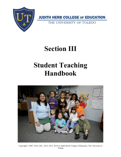 Section III Student Teaching Handbook