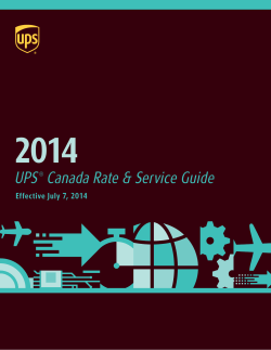 2014 UPS Canada Rate &amp; Service Guide