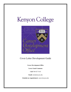 Cover Letter Development Guide  0 Career Development Office