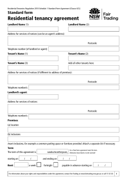 Residential tenancy agreement Standard form