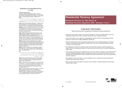 Residential Tenancy Agreement Important Information Residential Tenancies Act 1997