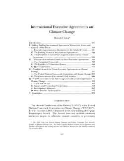 International Executive Agreements on Climate Change  Hannah Chang*