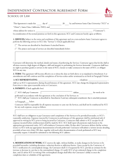 Independent Contractor Agreement Form School of Law