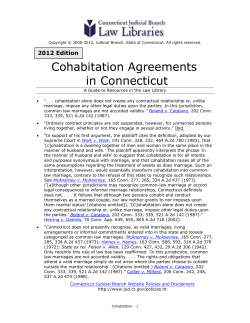 Cohabitation Agreements in Connecticut 2012 Edition
