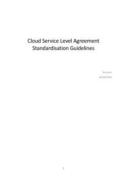 Cloud Service Level Agreement Standardisation Guidelines 1