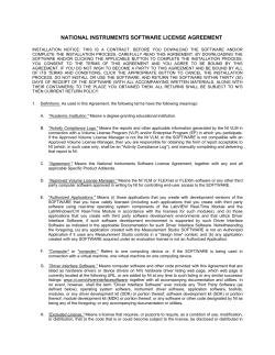 NATIONAL INSTRUMENTS SOFTWARE LICENSE AGREEMENT