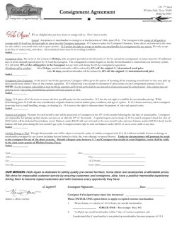 Consignment Agreement - Hello Again Terms